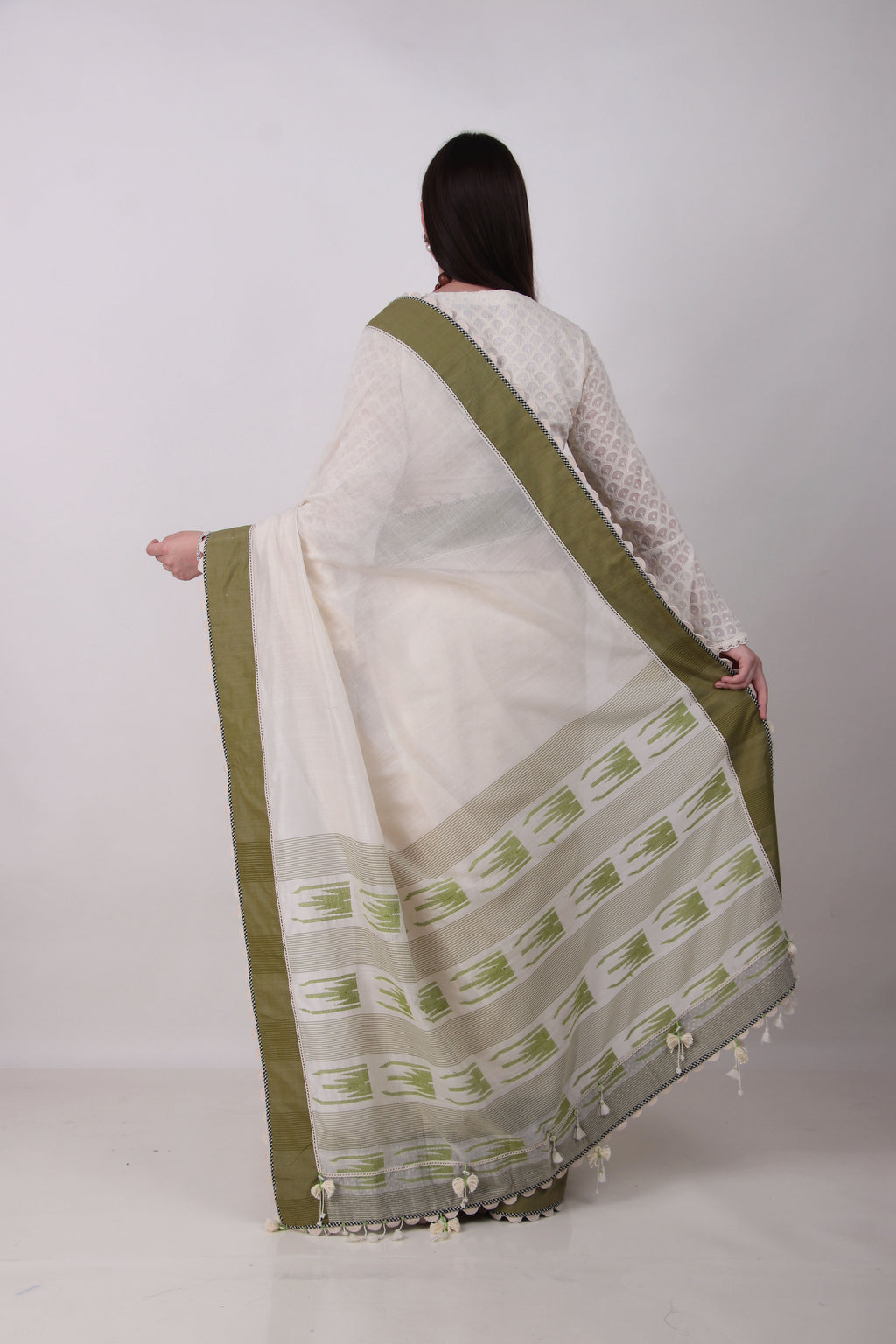 Vatika off white /cream Saree