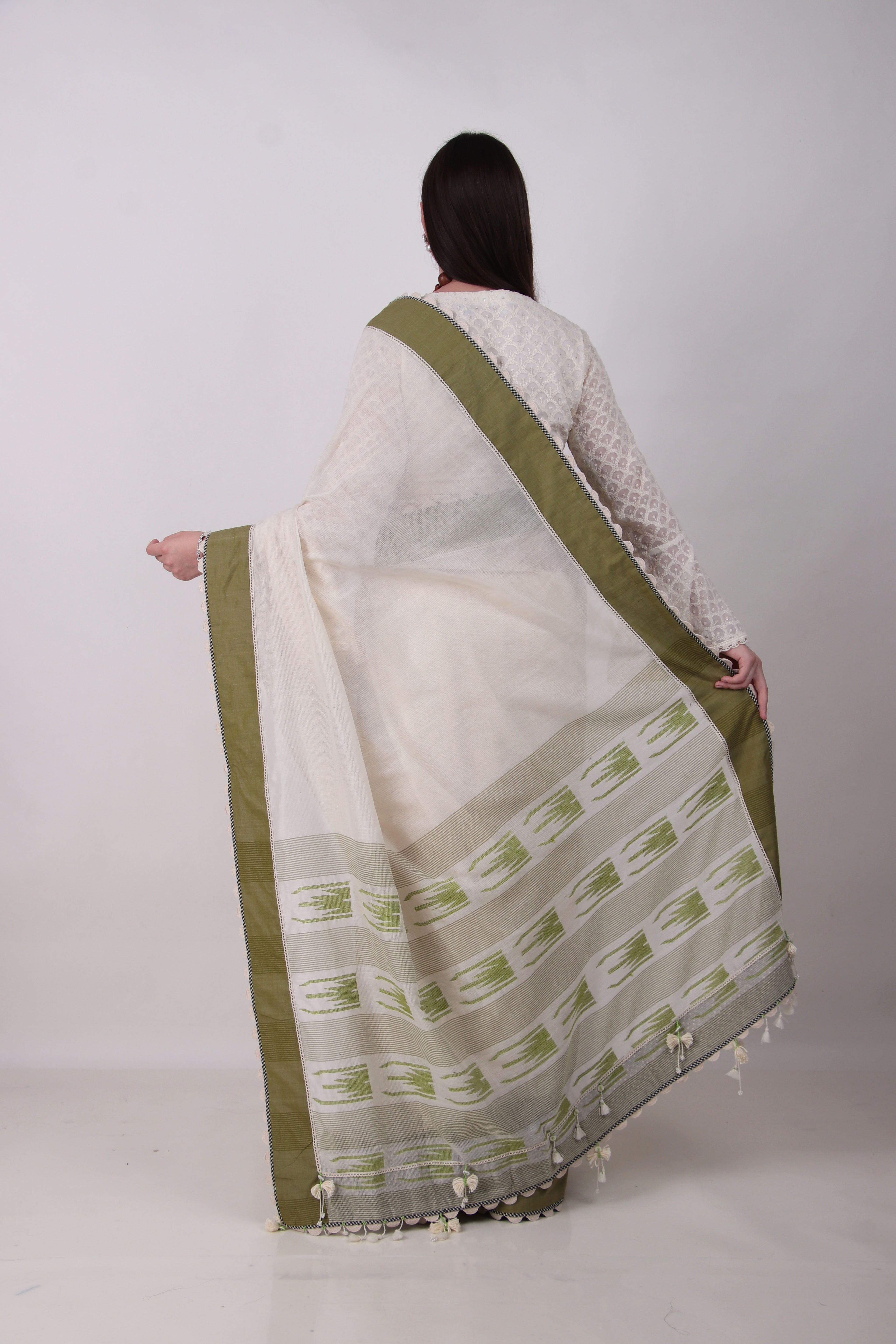 Vatika off white /cream Saree