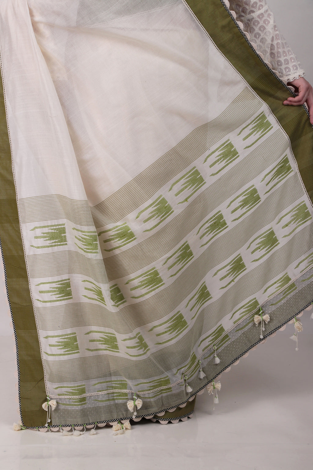 Vatika off white /cream Saree