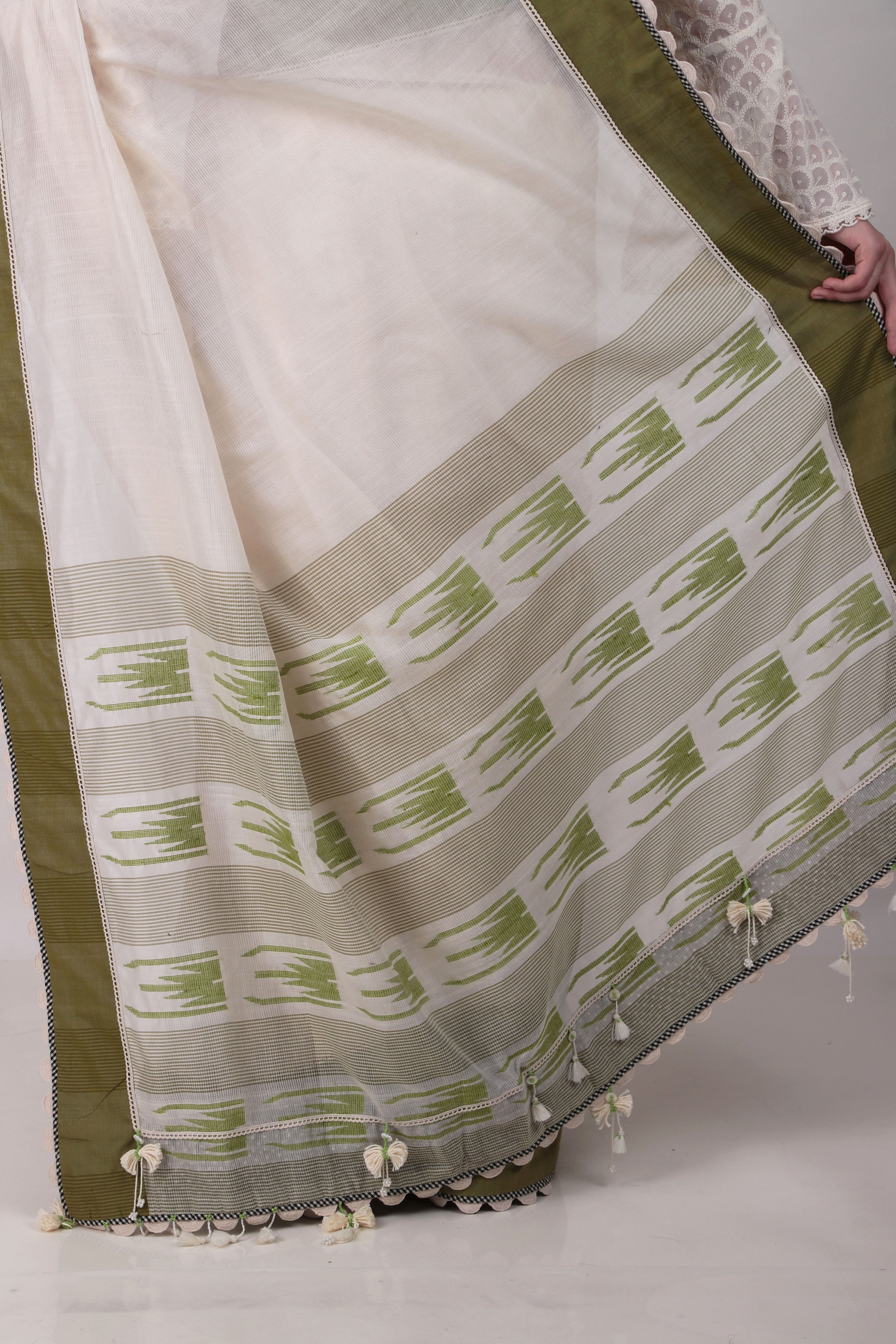 Vatika off white /cream Saree