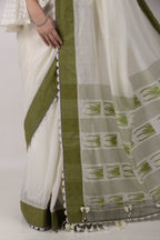 Vatika off white /cream Saree