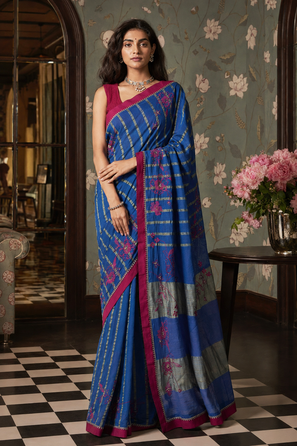 Ahilya - Royal blue saree