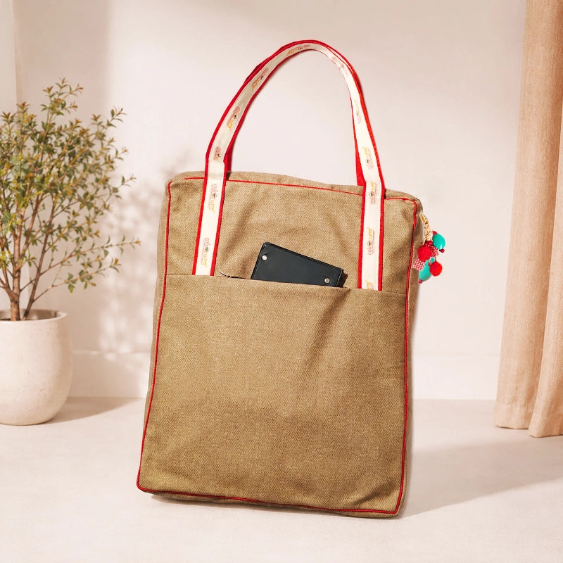 CAMOUFLAGE COMFORT- Beige tote bag