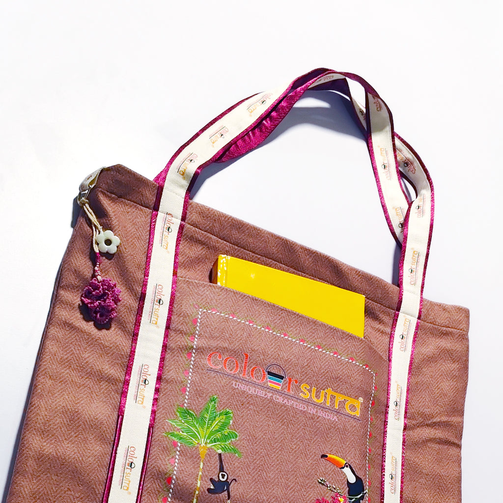 HIGHLAND ESCAPE- warm taupe tote bag