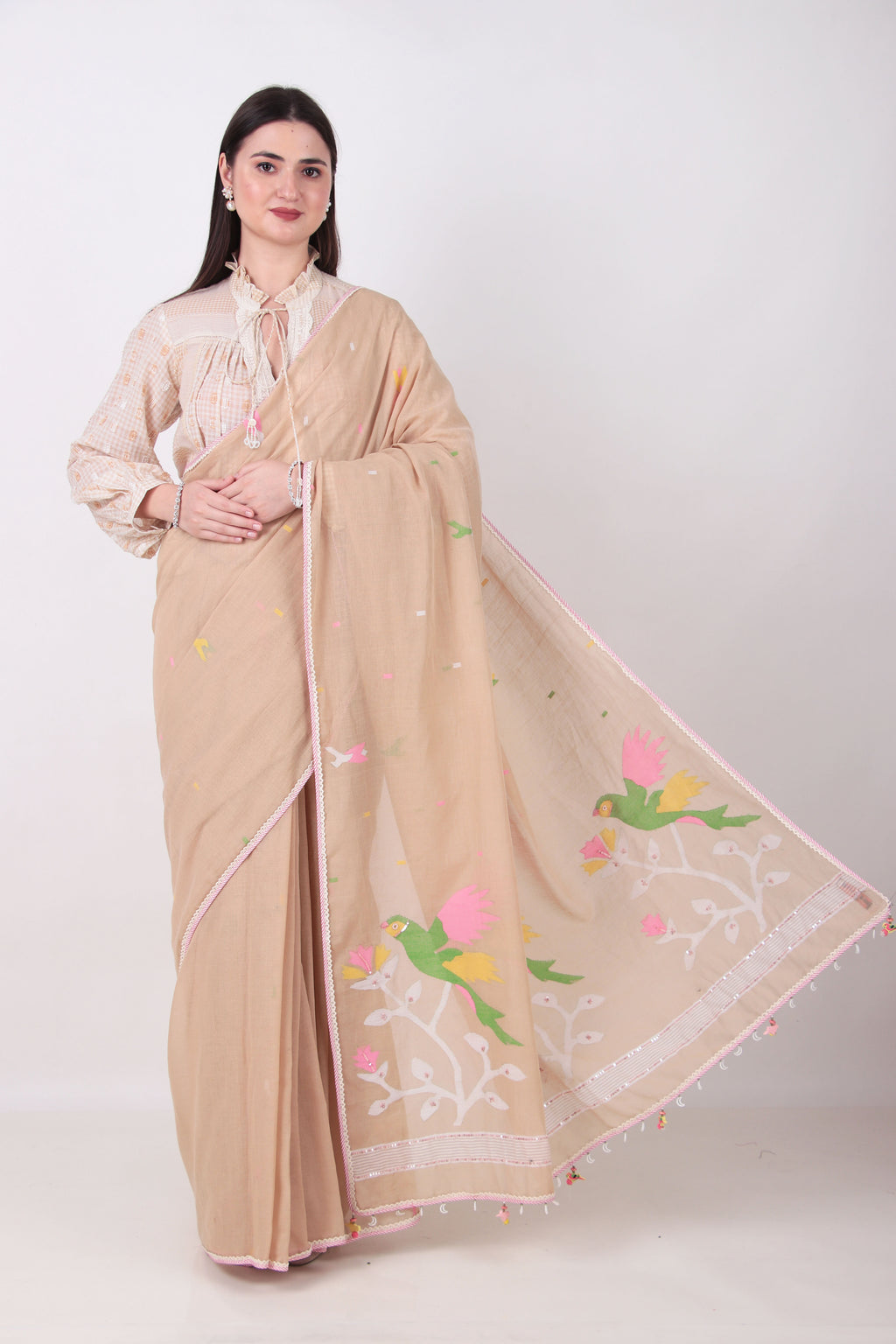 VASUDHA- BEIGE Saree