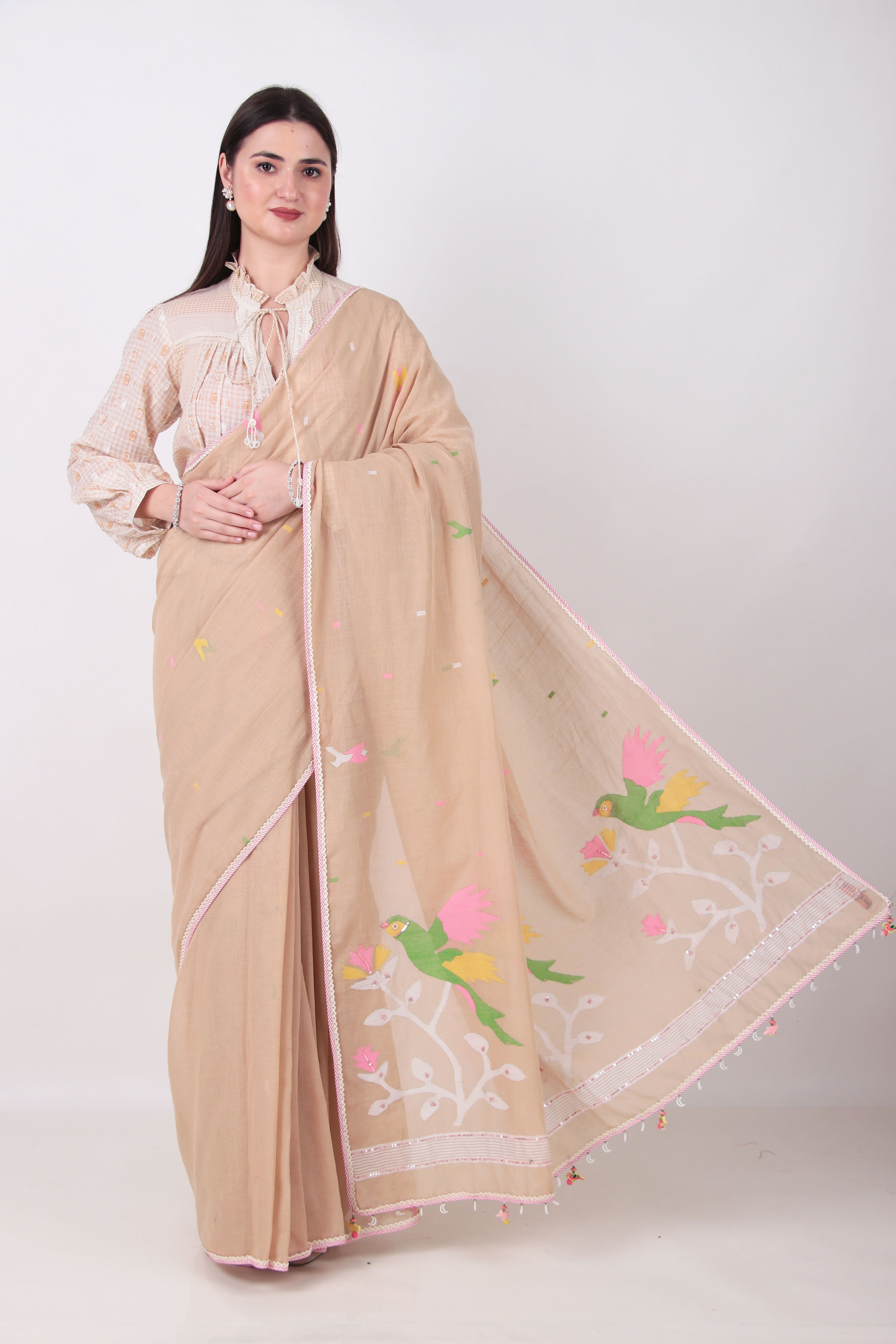 VASUDHA- BEIGE Saree