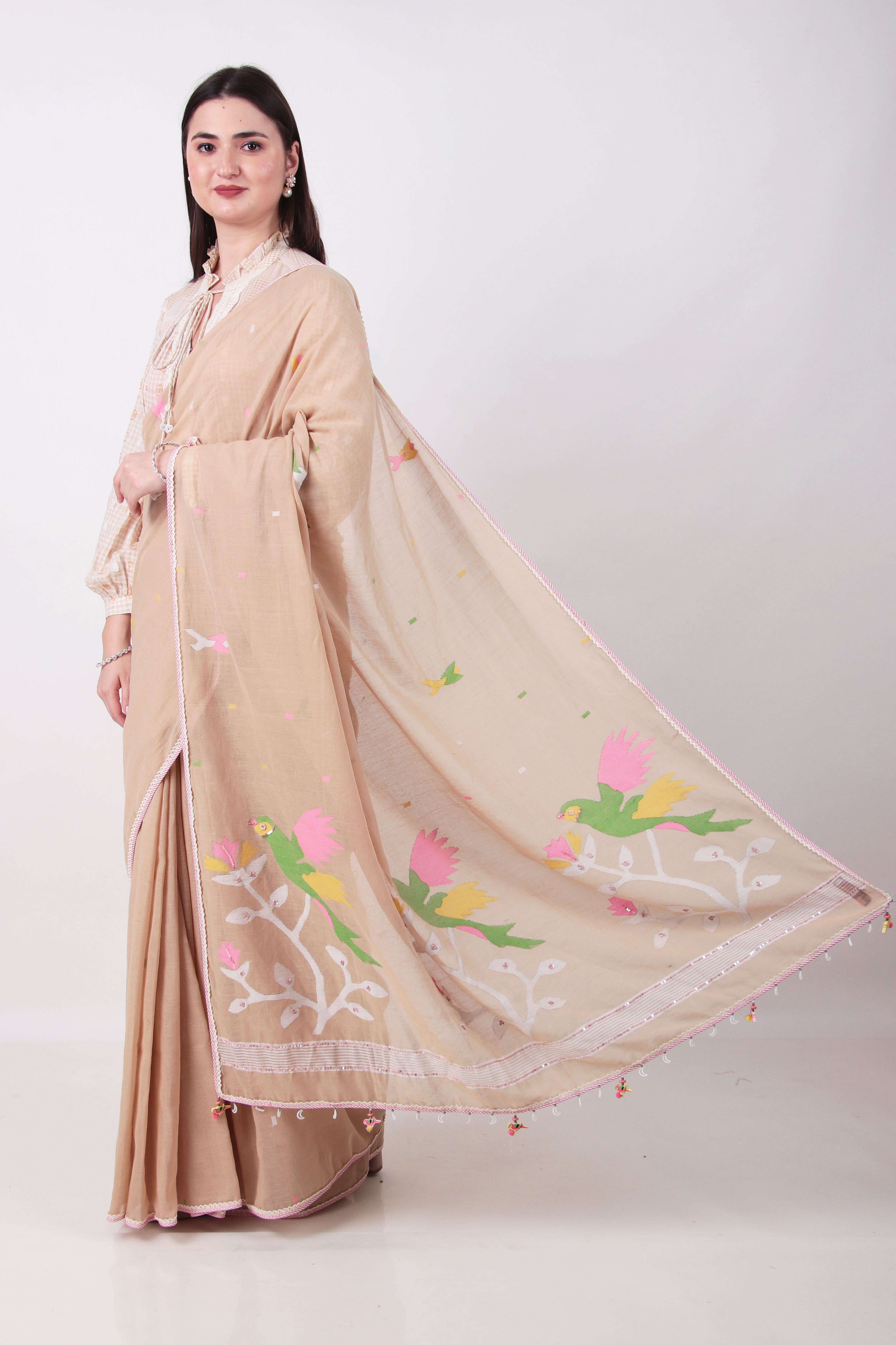 VASUDHA- BEIGE Saree