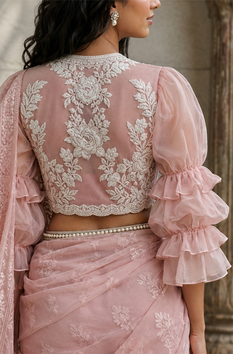 Appian grove -  pink embroidered blouse