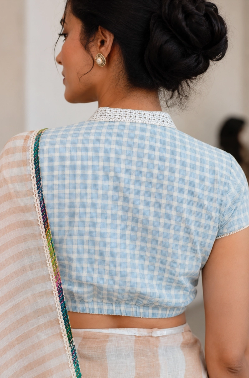 Ceres fold  -  Yarn-Dyed Cotton  Blouse