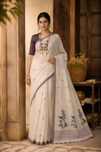 AKRITI  chalk white Saree