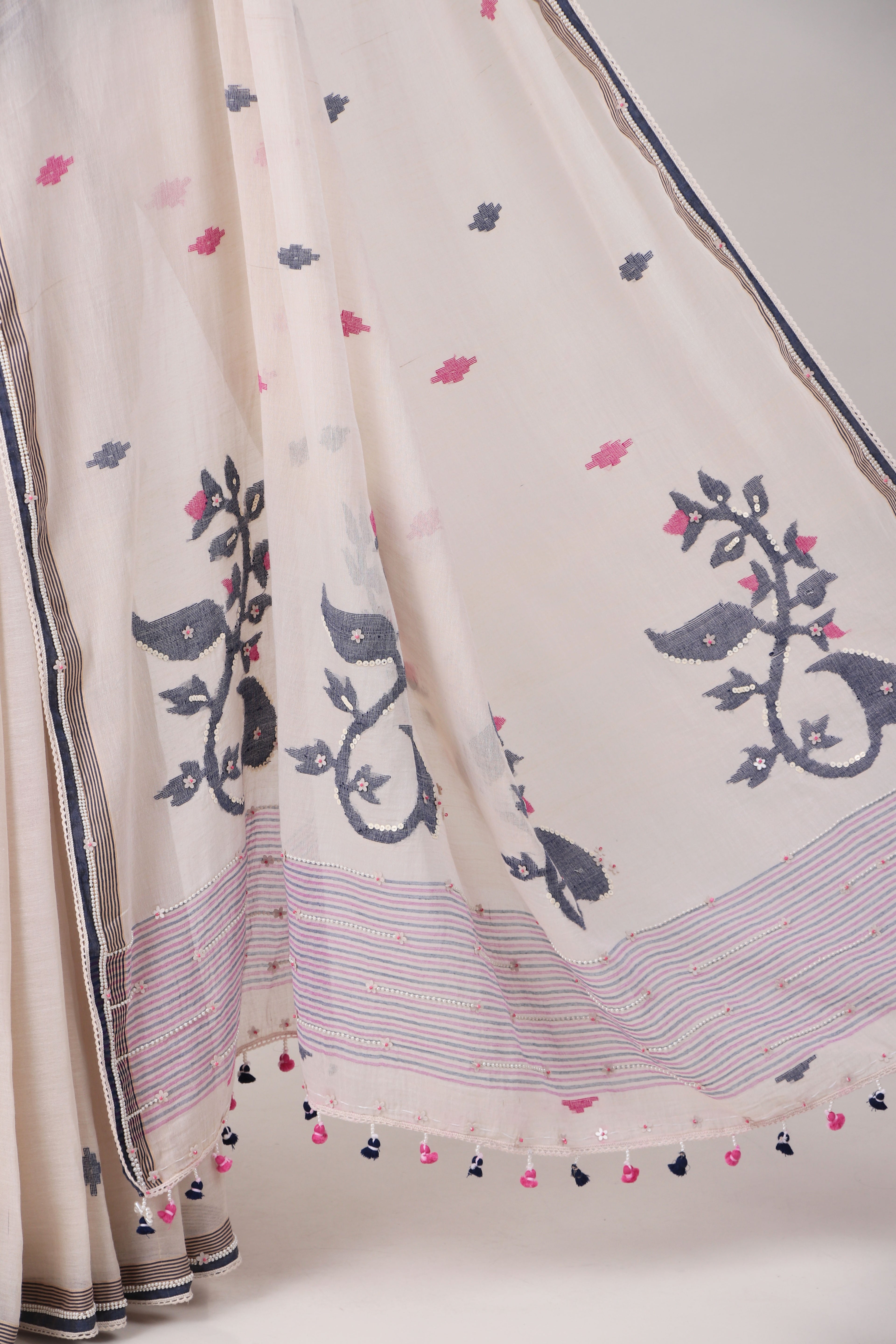 AKRITI  chalk white Saree