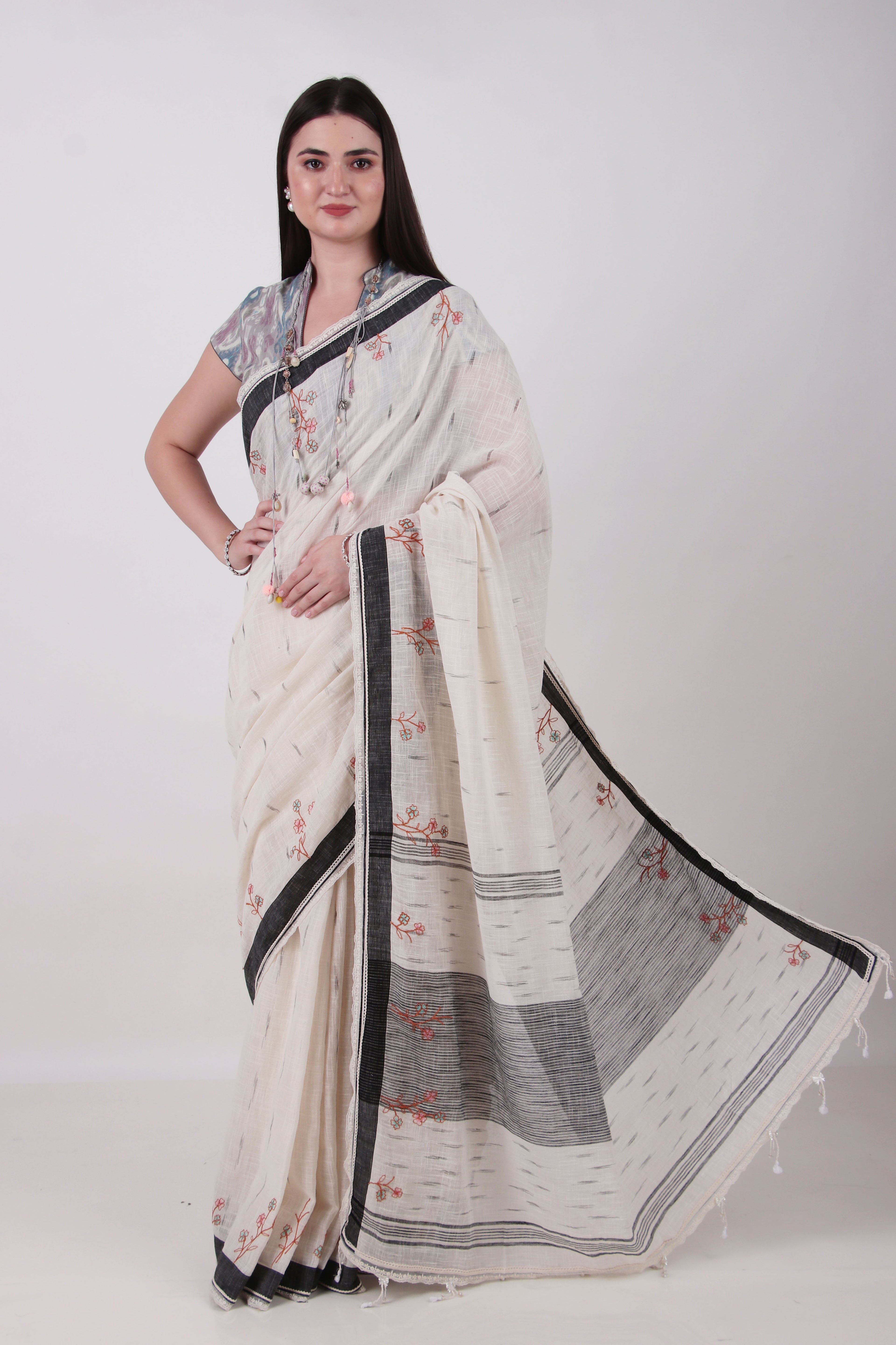 NIRVANA - Off white  Saree
