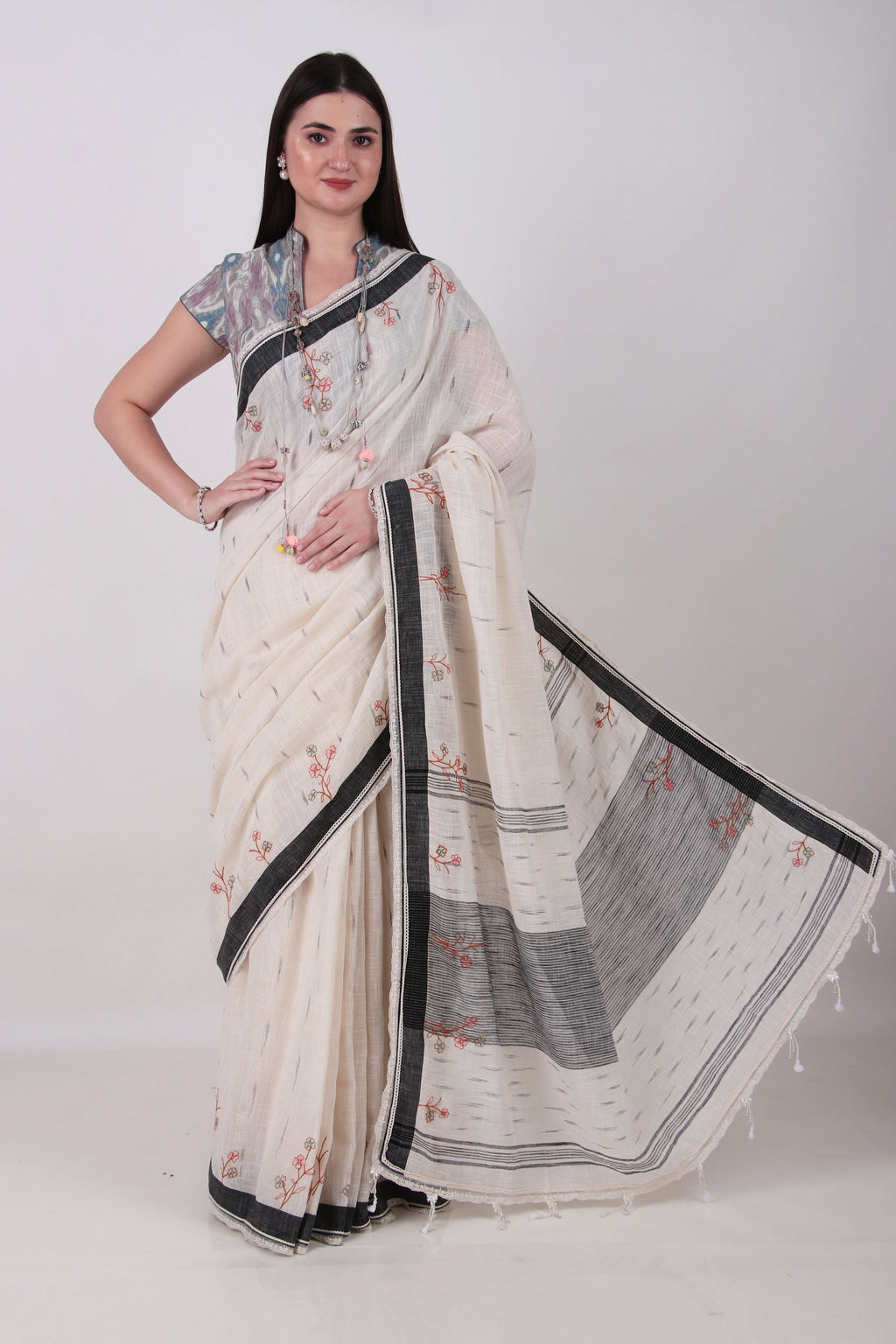 NIRVANA - Off white  Saree