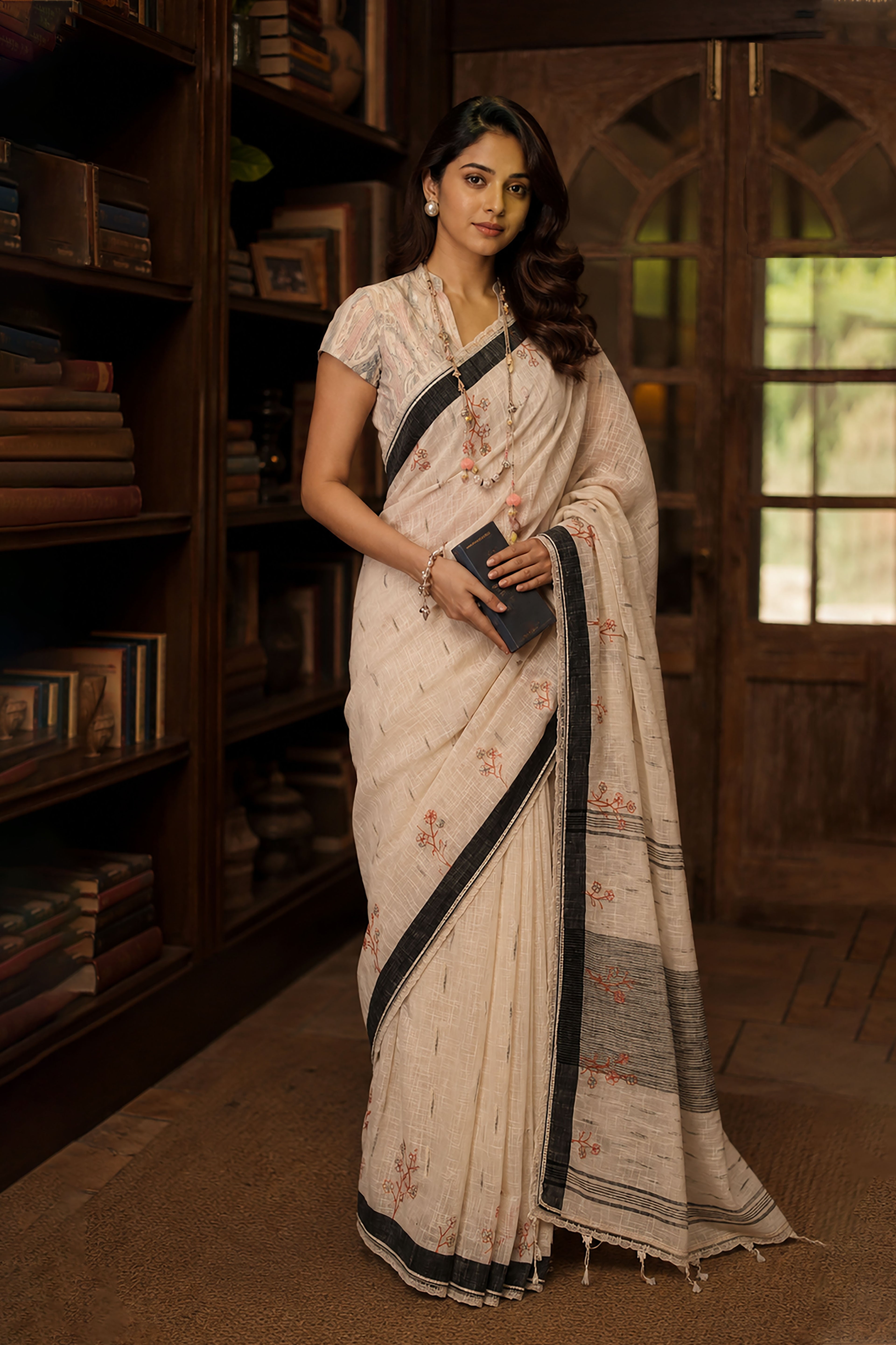 NIRVANA - Off white  Saree