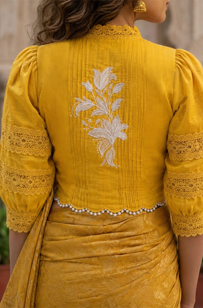 Fern Coil- yellow  blouse