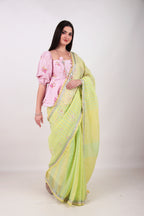 Kanchana - lime yellow Sari