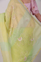 Kanchana - lime yellow Sari