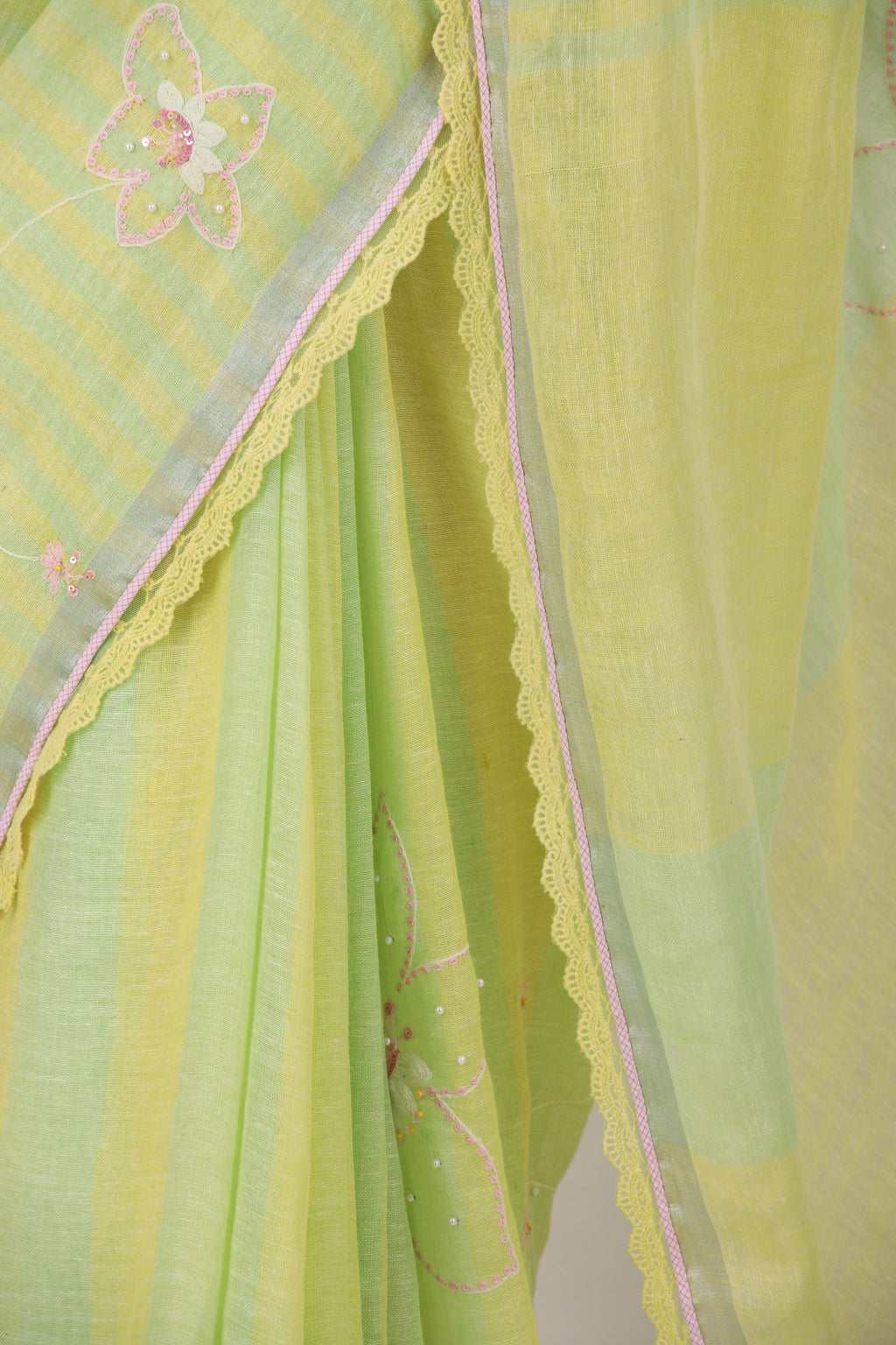 Kanchana - lime yellow Sari