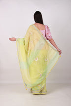 Kanchana - lime yellow Sari