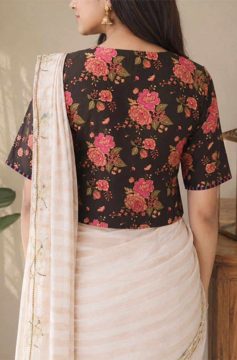 Midge - brown  blouse