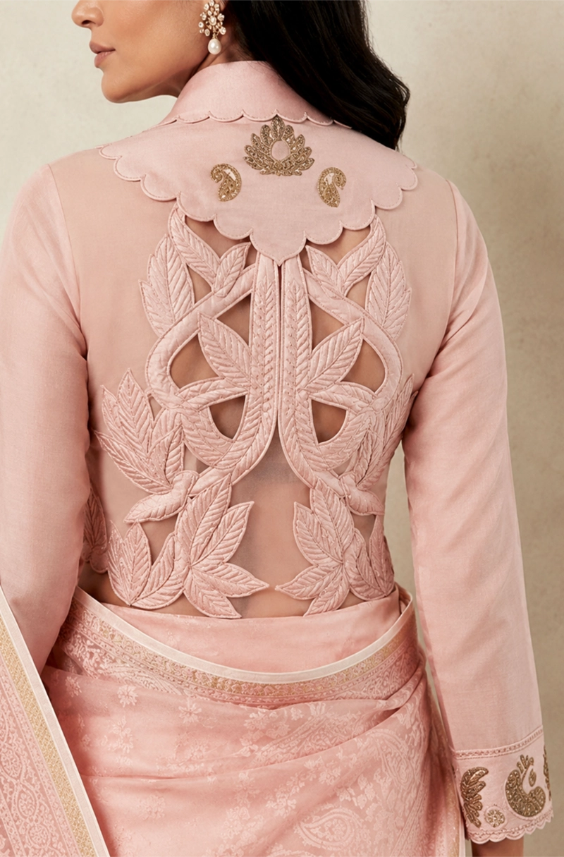 Monarch -  Blush Pink embroidered blouse