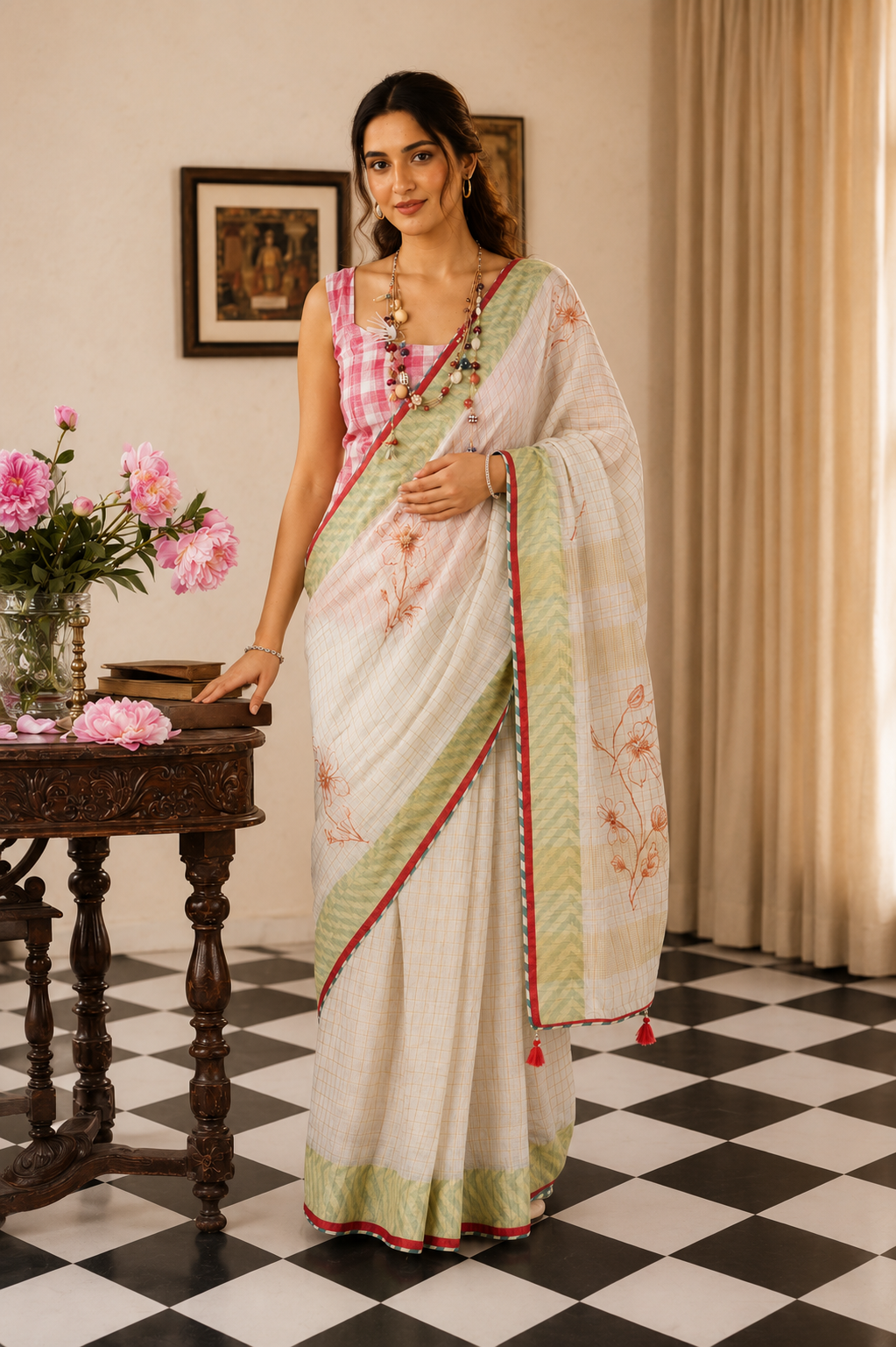 Ojaswi- Off white Saree
