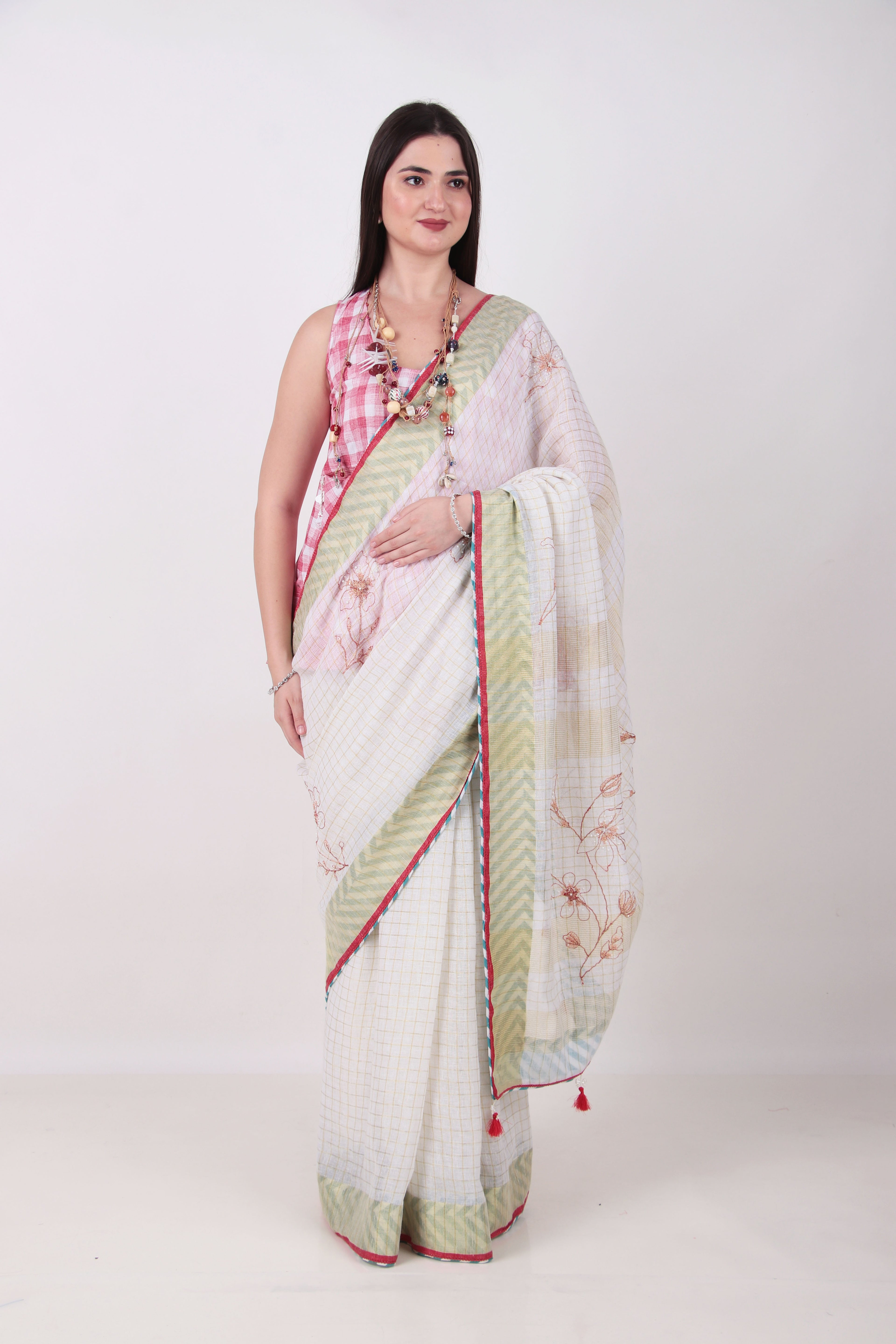 Ojaswi- Off white Saree