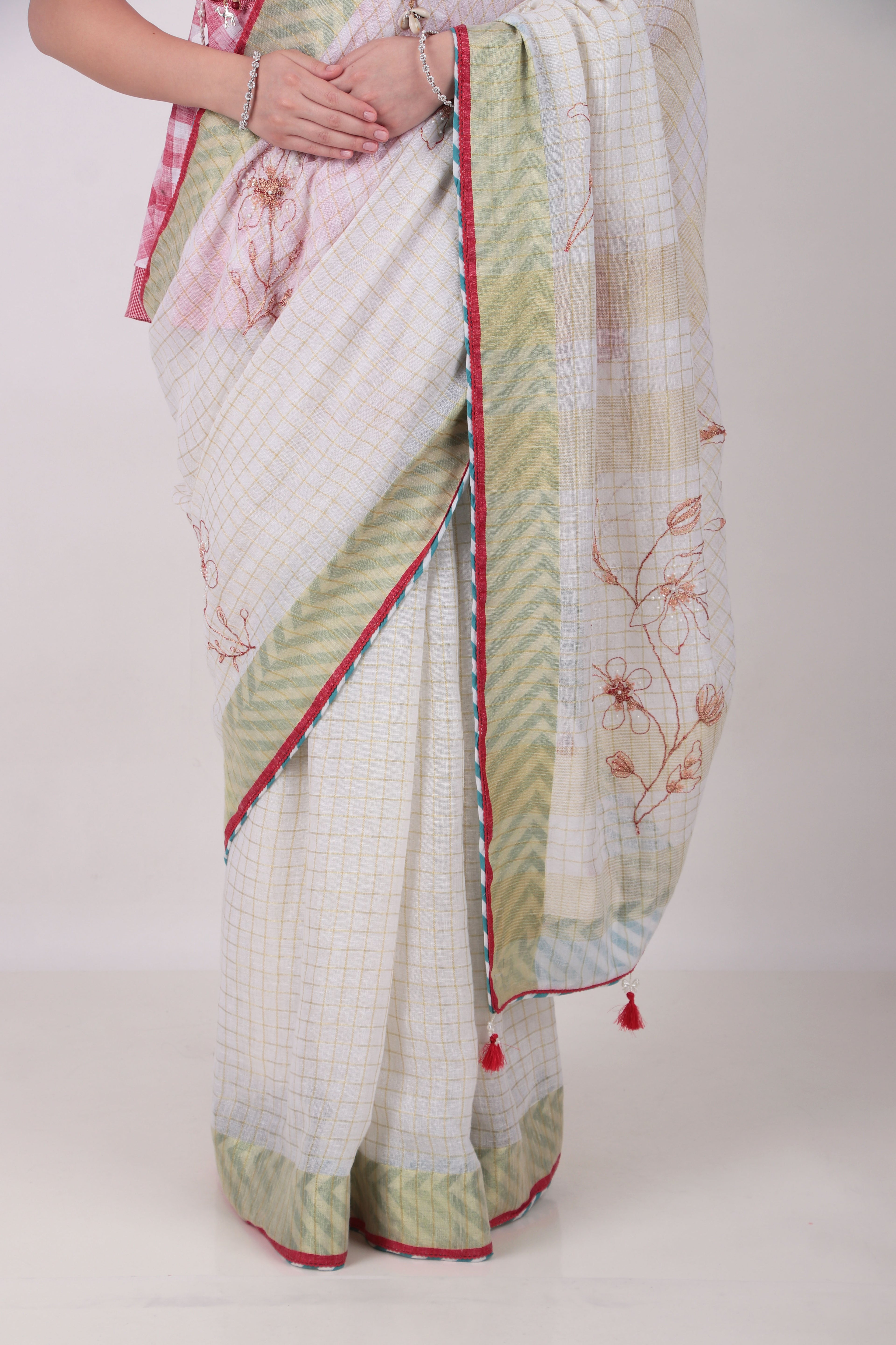 Ojaswi- Off white Saree