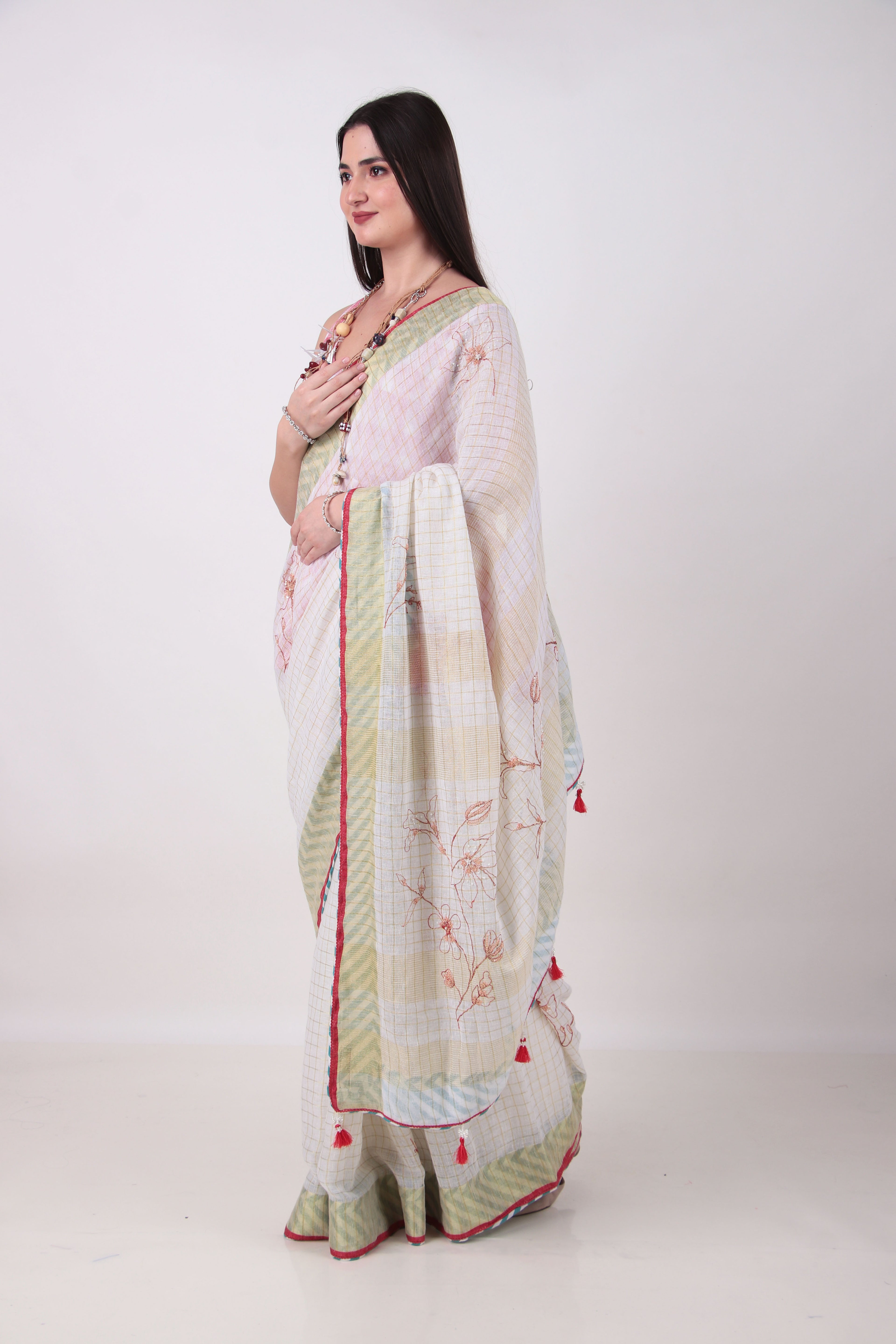 Ojaswi- Off white Saree