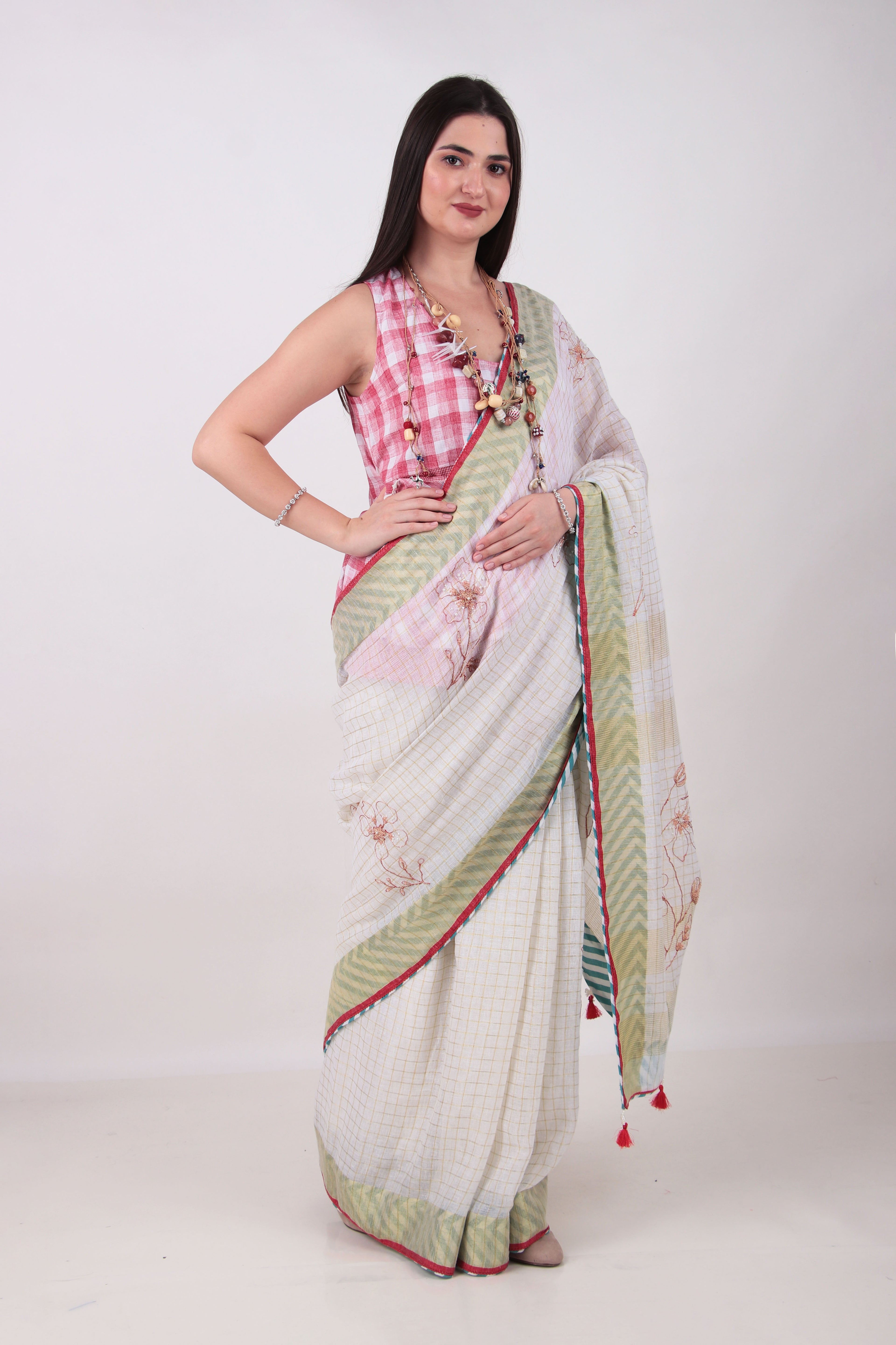 Ojaswi- Off white Saree