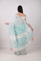 RHEA - Pastel blue Linen Saree