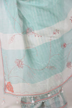 RHEA - Pastel blue Linen Saree