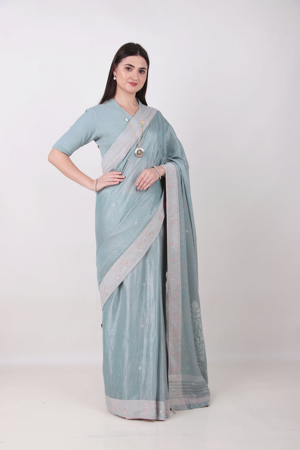 Matsya- Powder Blue Saree