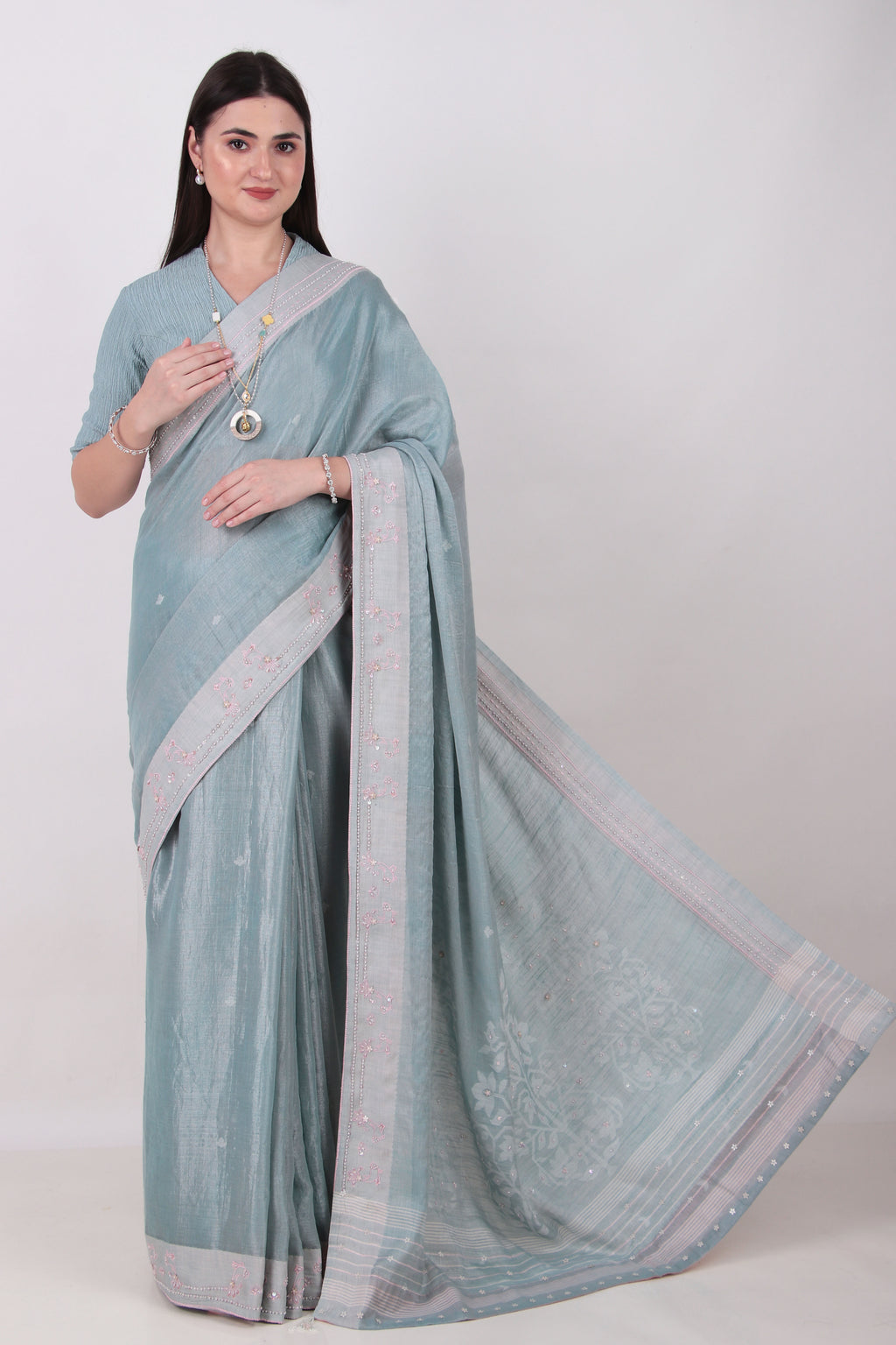 Matsya- Powder Blue Saree