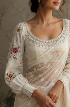 Roman ivy -  off white embroidered blouse