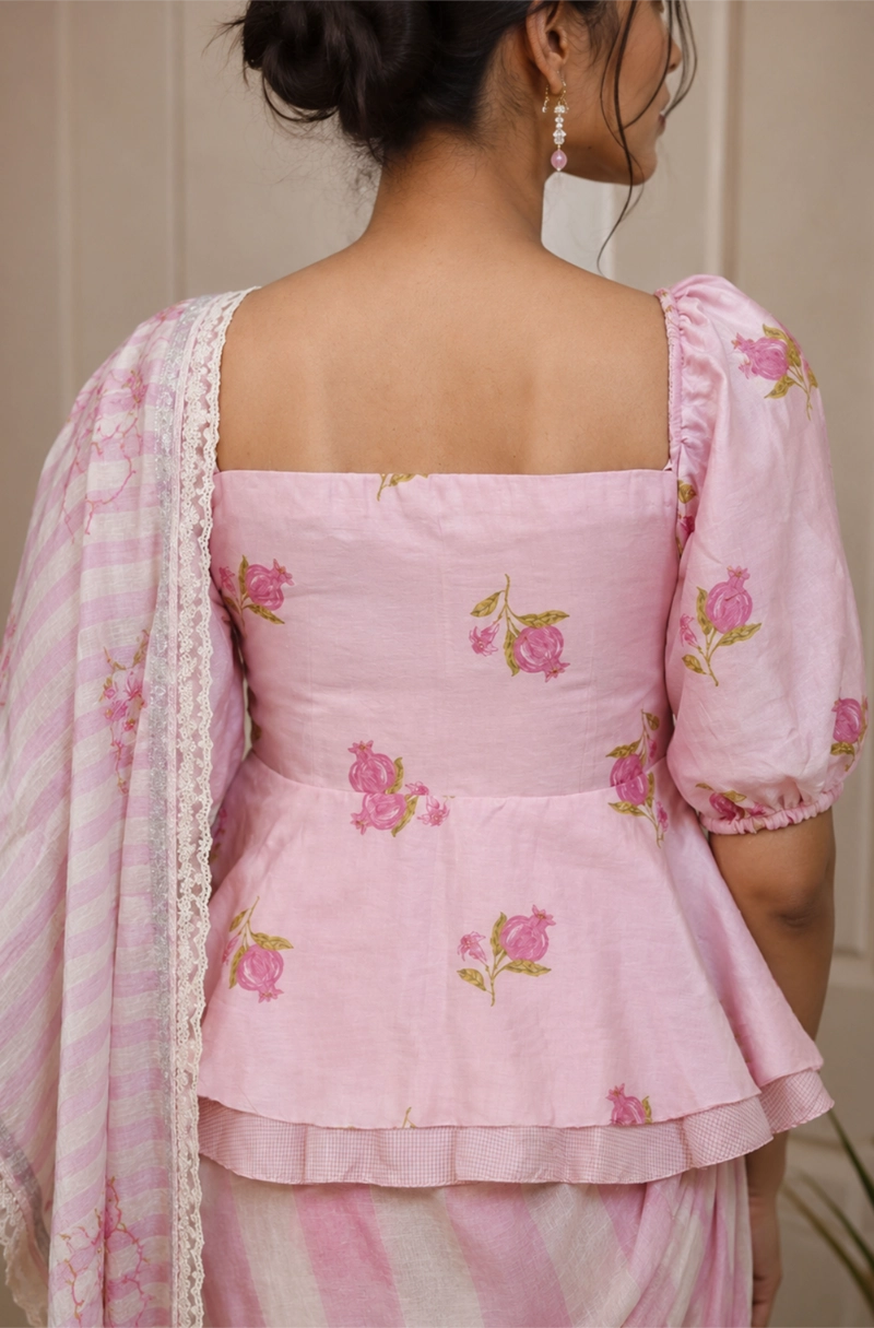 Scarlet granate- light pink   blouse