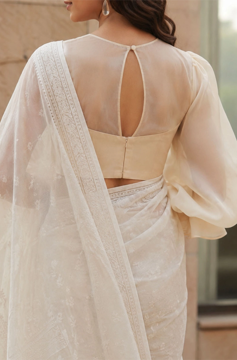 Silvan whisper- beige organza  blouse