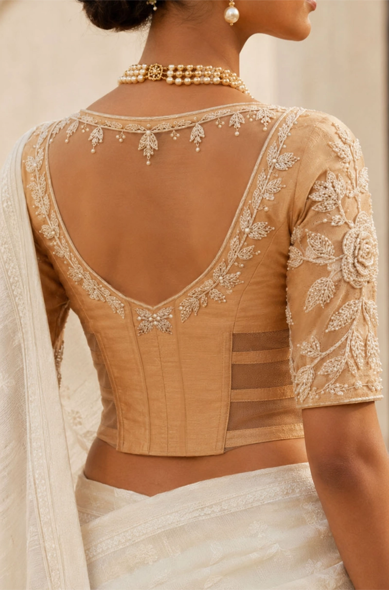 Sunlit portico -  corset embroidered blouse