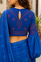 Talon- blue embroidered  blouse