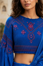 Talon- blue embroidered  blouse