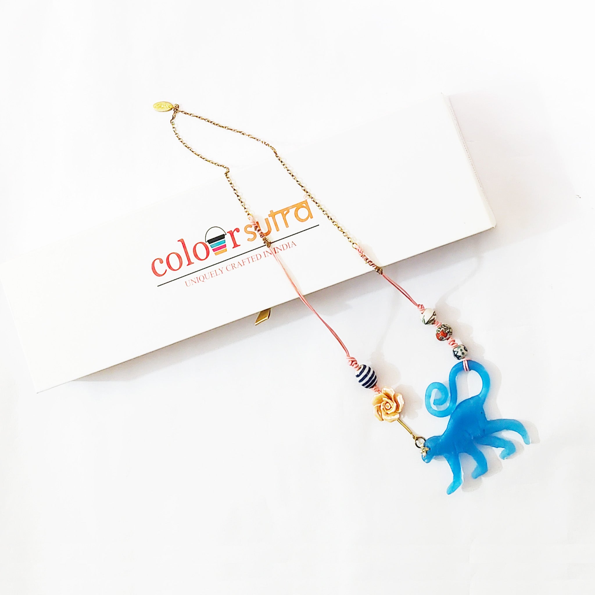 Monk Sculptural Resin Monkey necklace