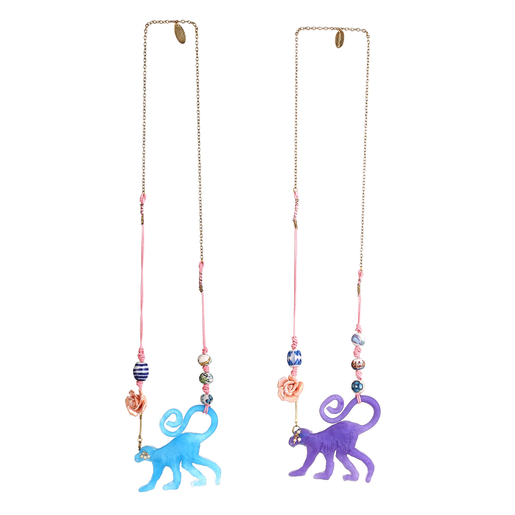 Monk Sculptural Resin Monkey necklace