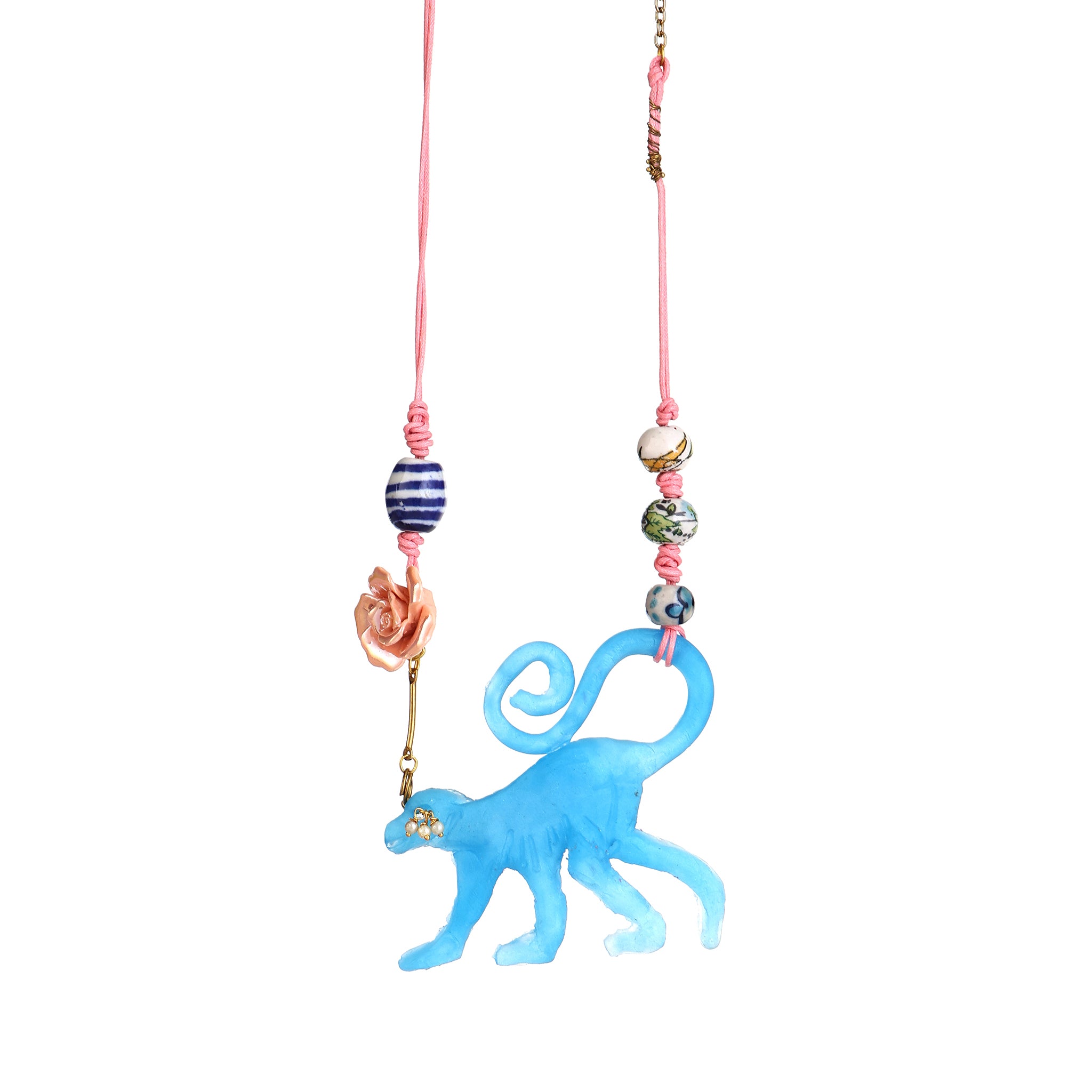 Monk Sculptural Resin Monkey necklace