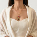 Matsya Resin Diamond Pendant & Shell Charm necklace