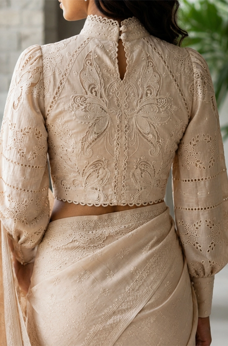 Aventine flora  -  beige  Cotton  Blouse
