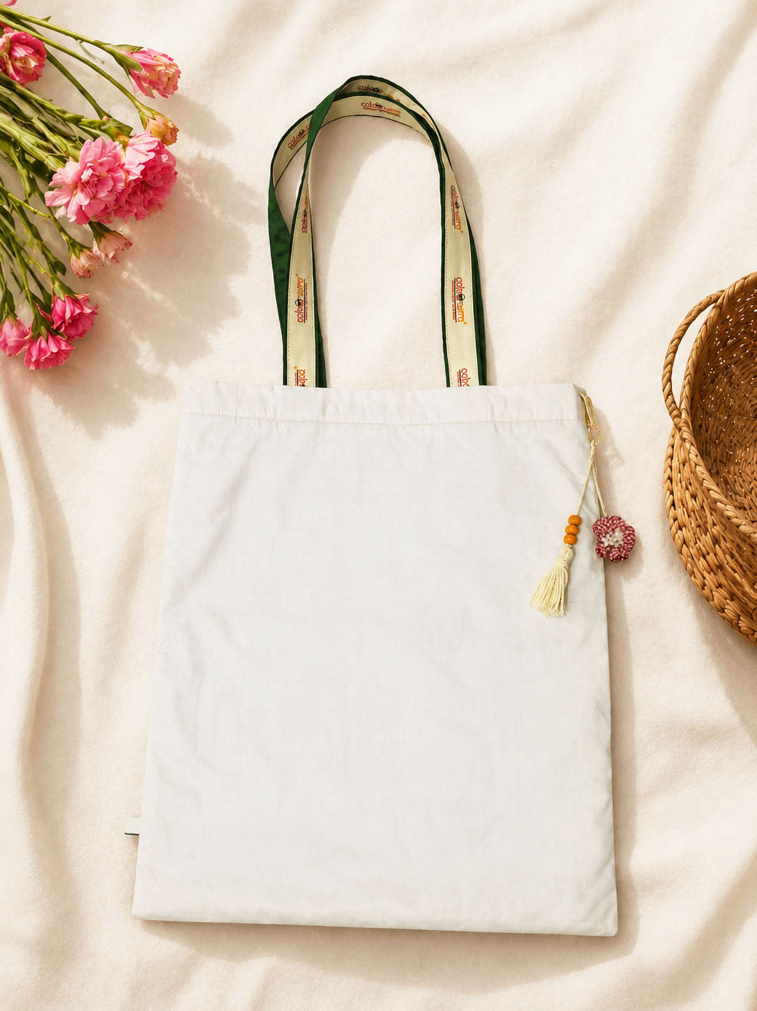 PINE CRUST- white tote bag