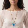Flux Sculptural Resin Bull Skull Pendant necklace