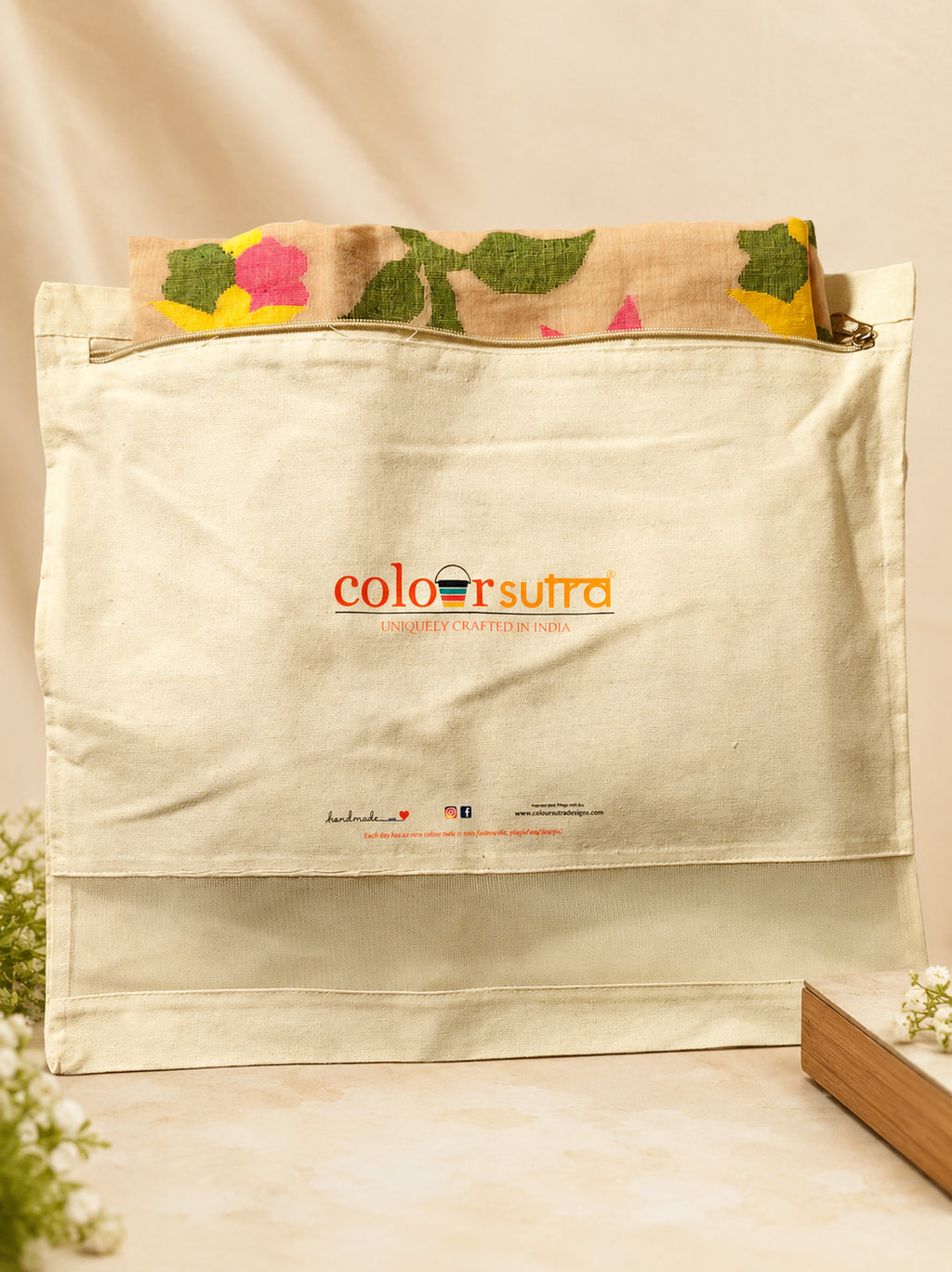 Eco-Friendly Cotton Saree Cover Bag