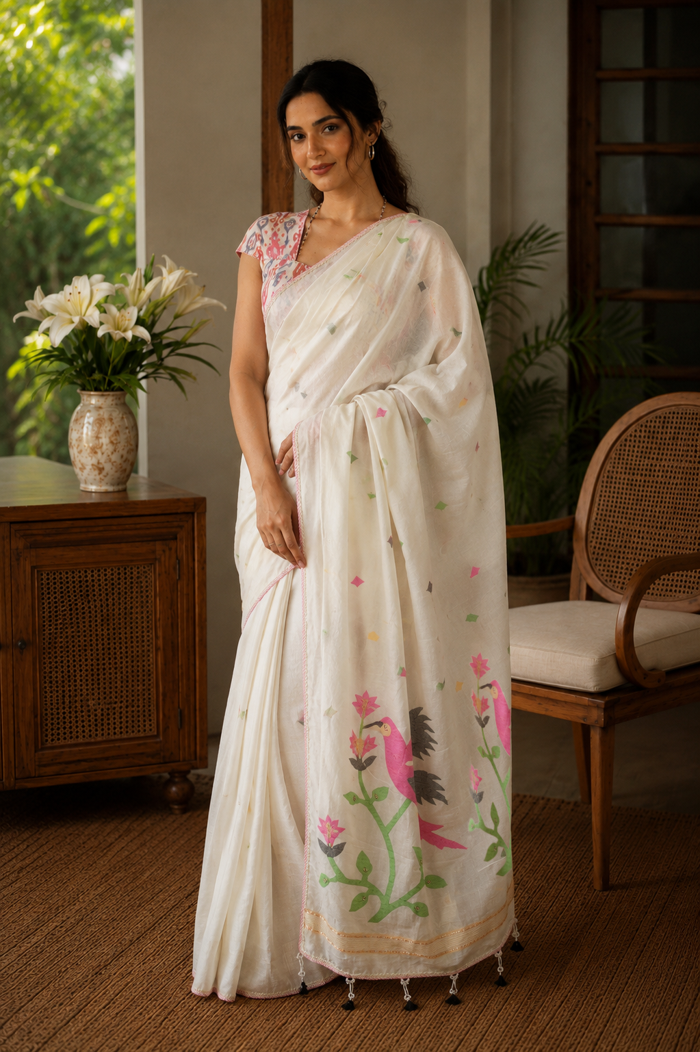 VASUDHA- BEIGE Saree