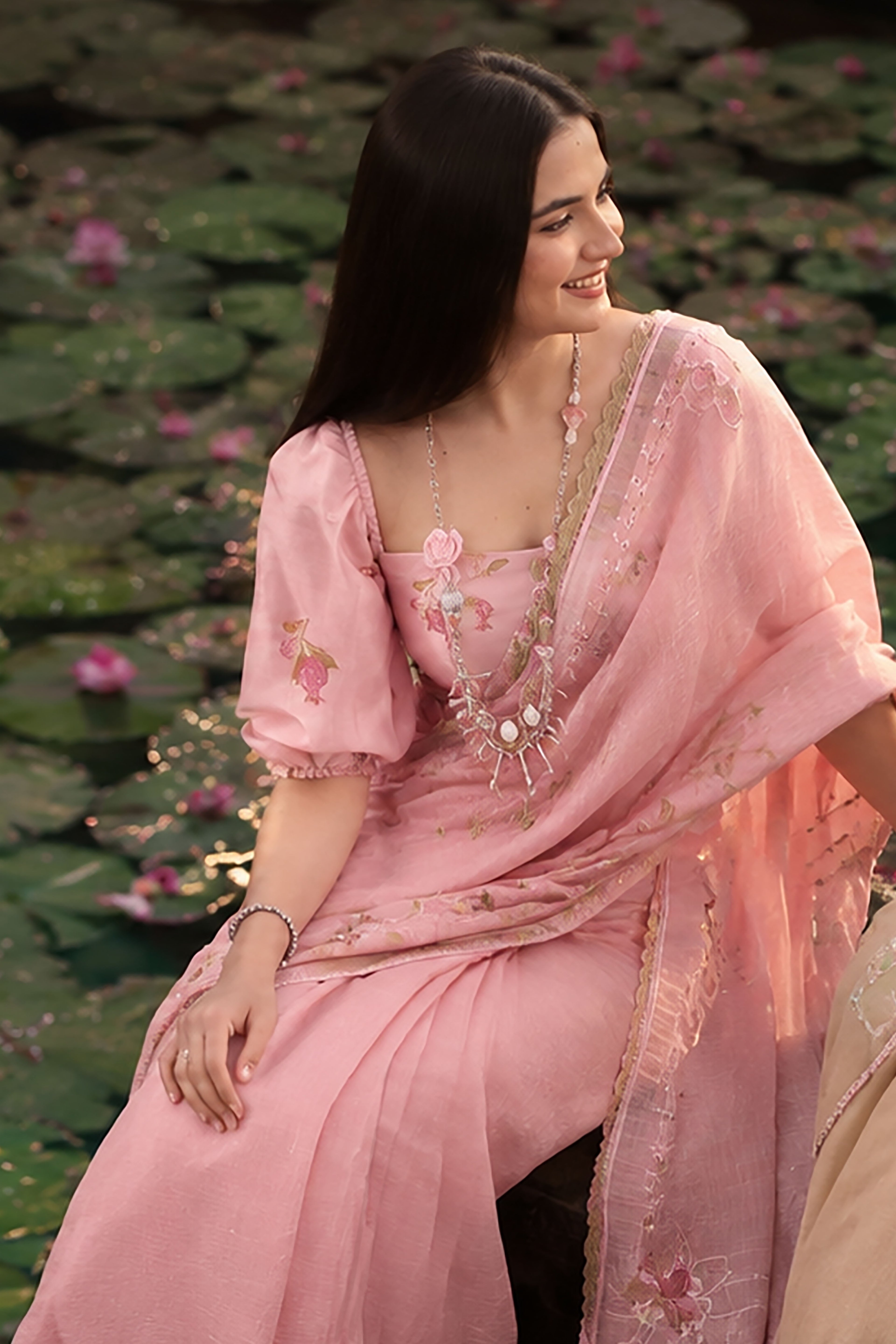 Kanchana - lime yellow Sari